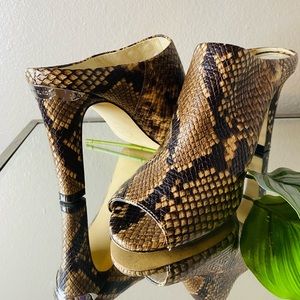 Michael Michael Kors Snake Print Heeled Mules